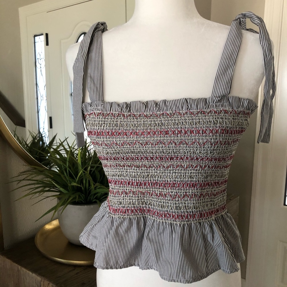 NWOT Smocked Elastic Blouse